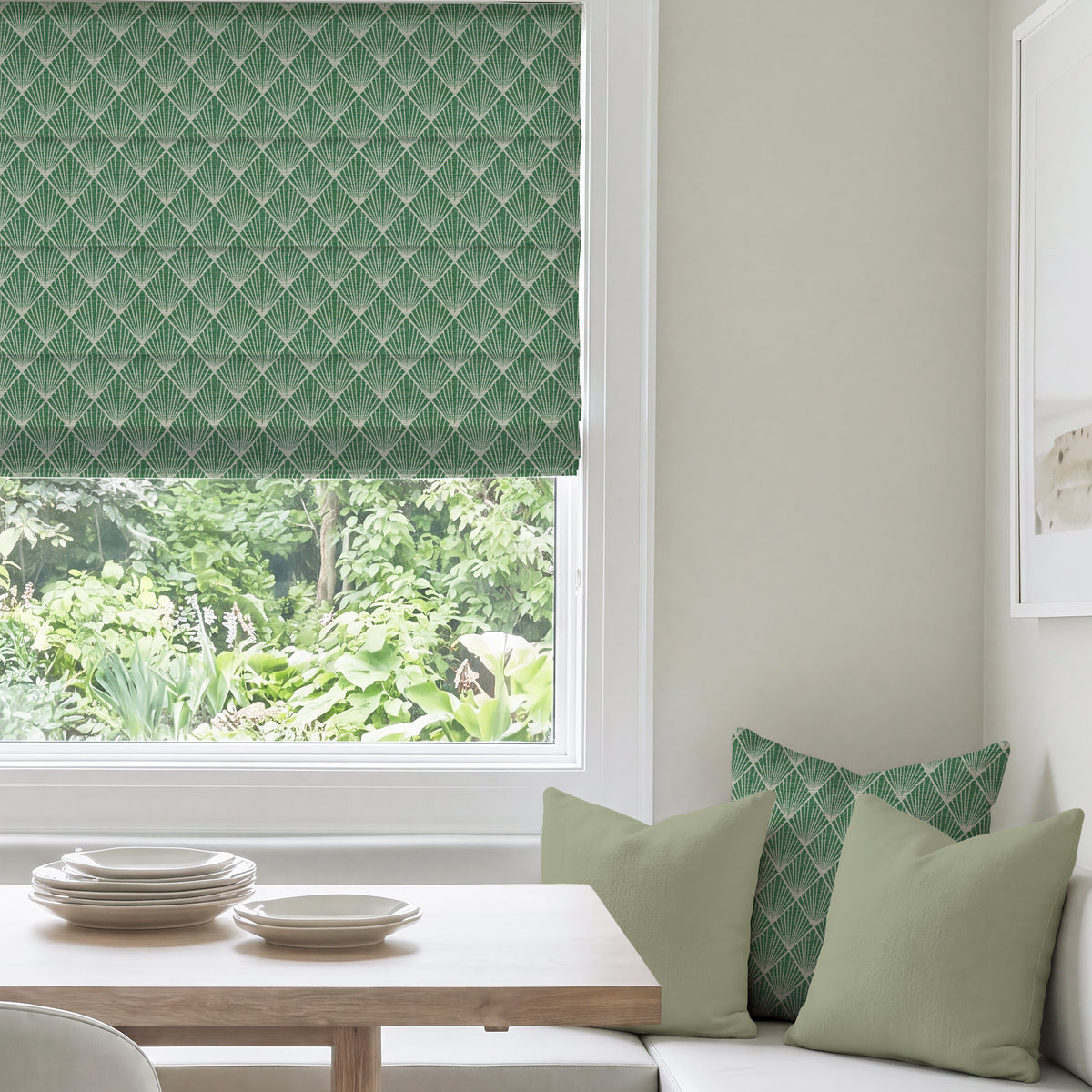 ANTE DECOR Paris Woven Made To Measure Roman Blind Green
