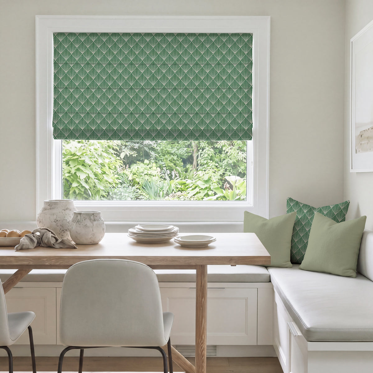 ANTE DECOR Paris Woven Made To Measure Roman Blind Green