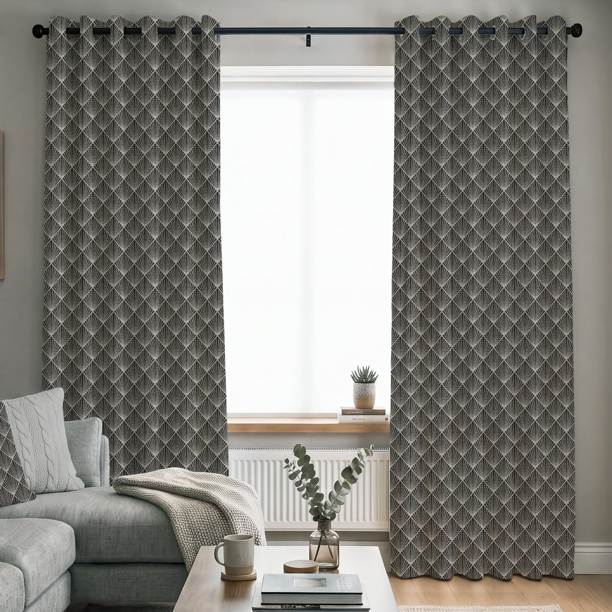 ANTE DECOR Paris Woven Made To Measure Curtains Black