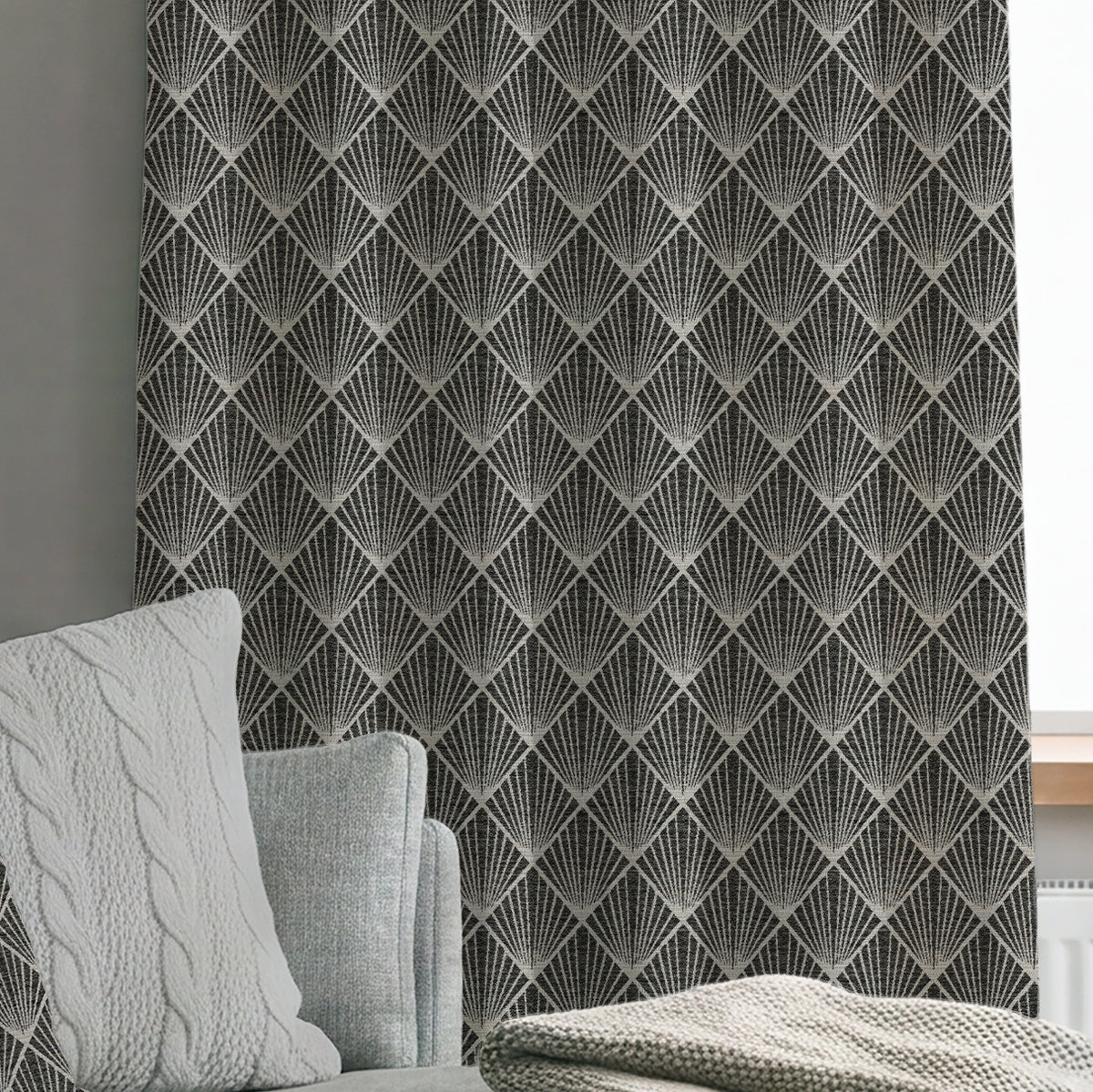 ANTE DECOR Paris Woven Made To Measure Curtains Black