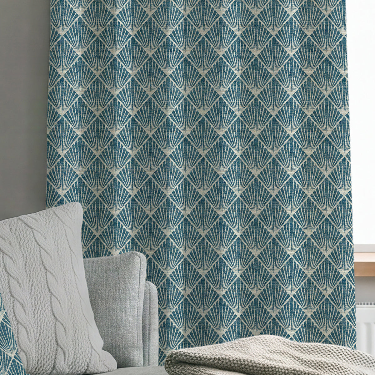 ANTE DECOR Paris Woven Made To Measure Curtains Blue