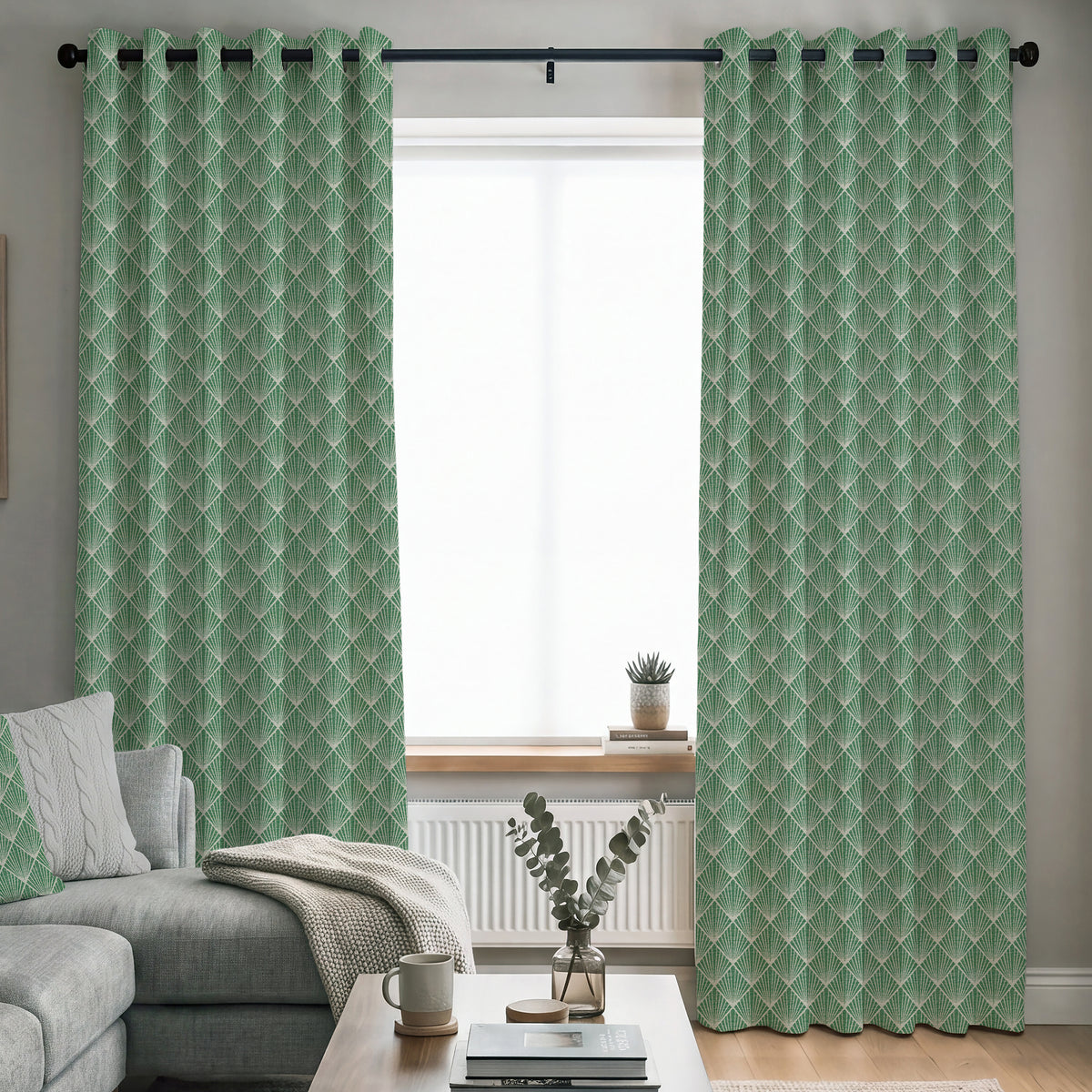 ANTE DECOR Paris Woven Made To Measure Curtains Green
