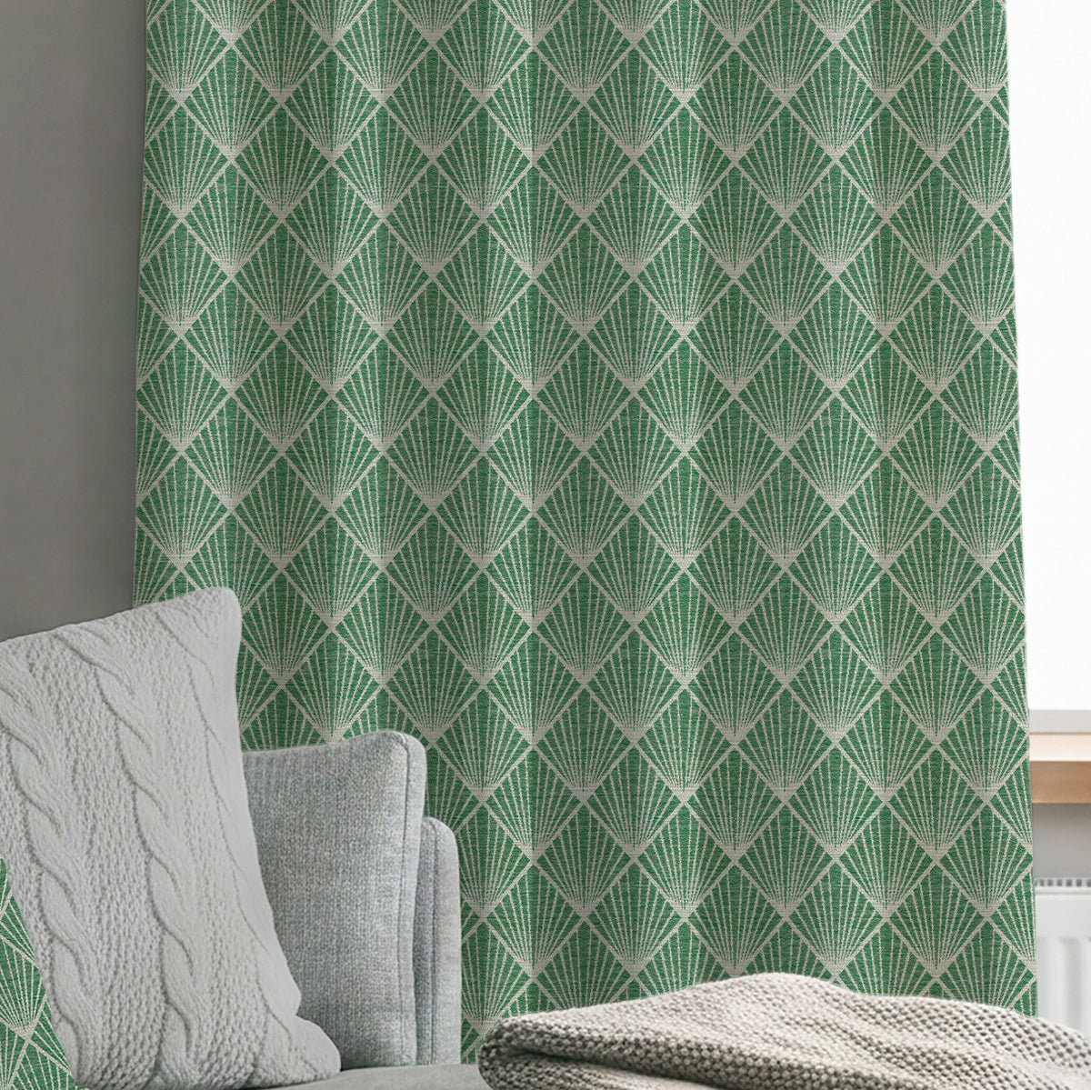 ANTE DECOR Paris Woven Made To Measure Curtains Green