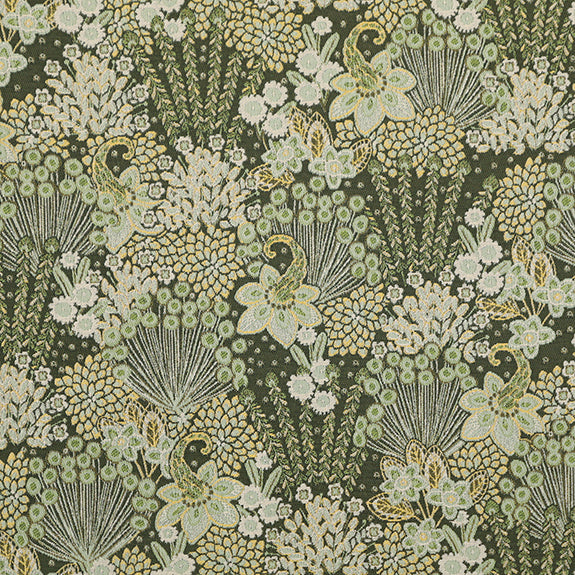 Linda Barker Millefiori Jacquard Made To Measure Curtains Verde