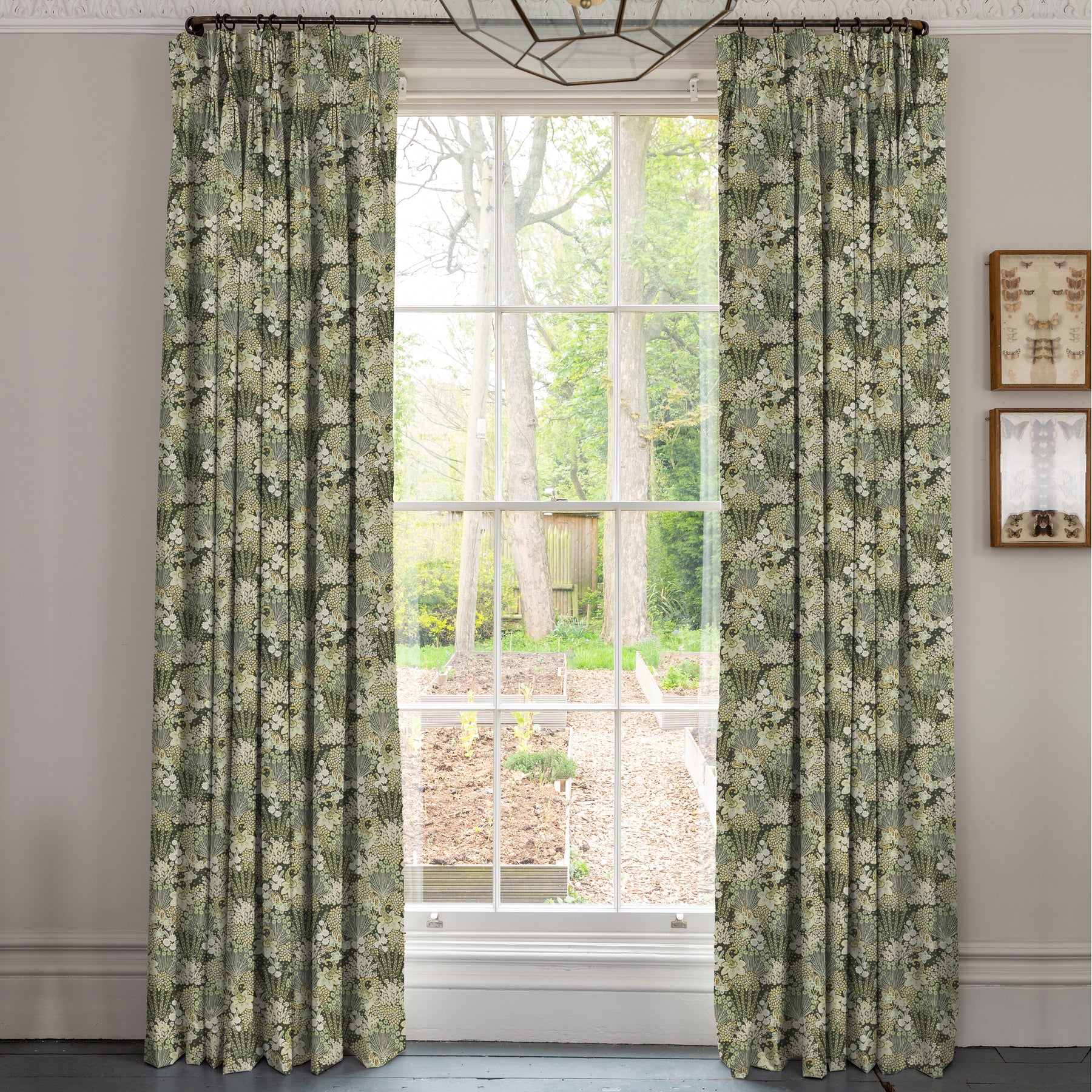 Linda Barker Millefiori Jacquard Made To Measure Curtains Verde