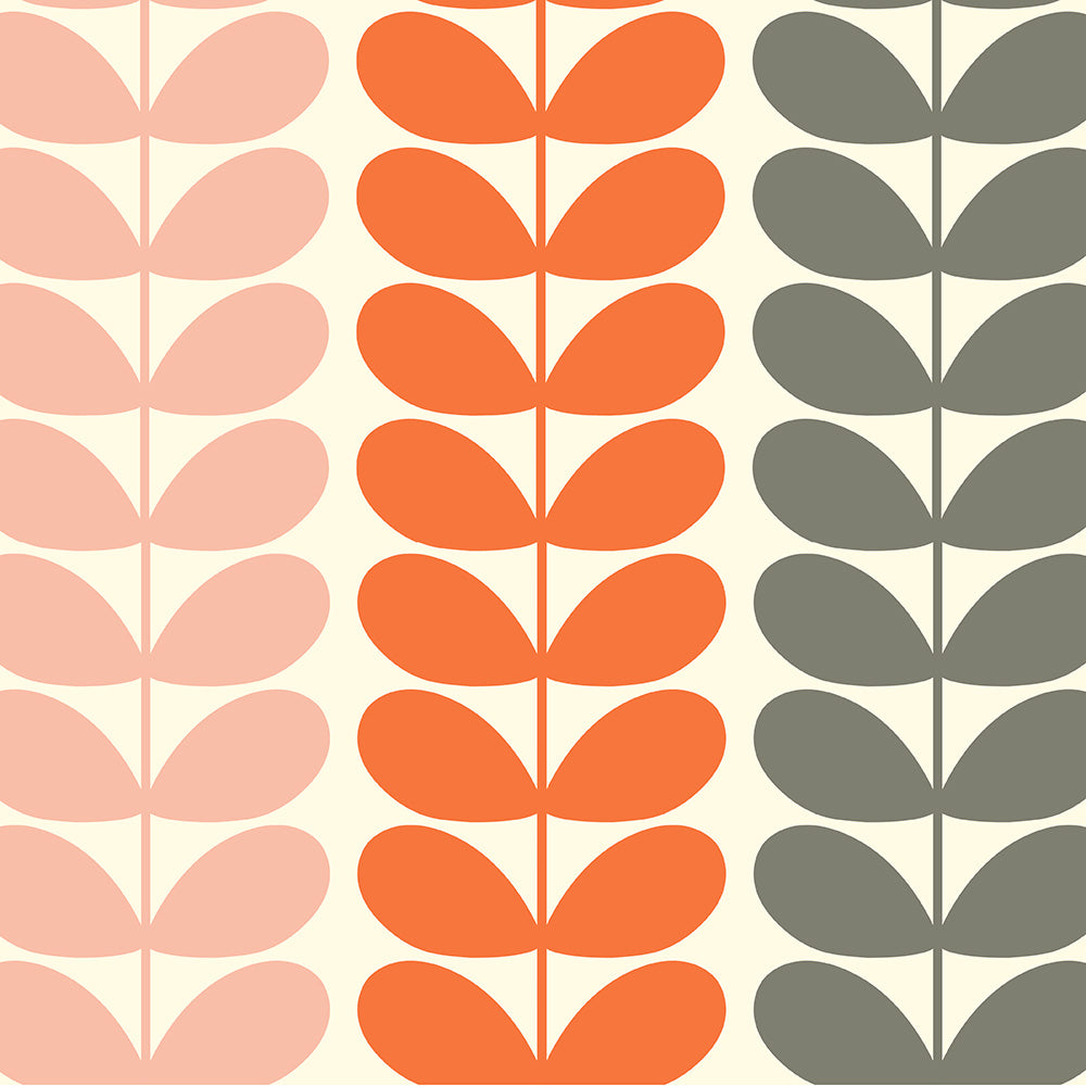 Orla Kiely Trio Stem Made to Measure Blackout Roller Blind Persimmon