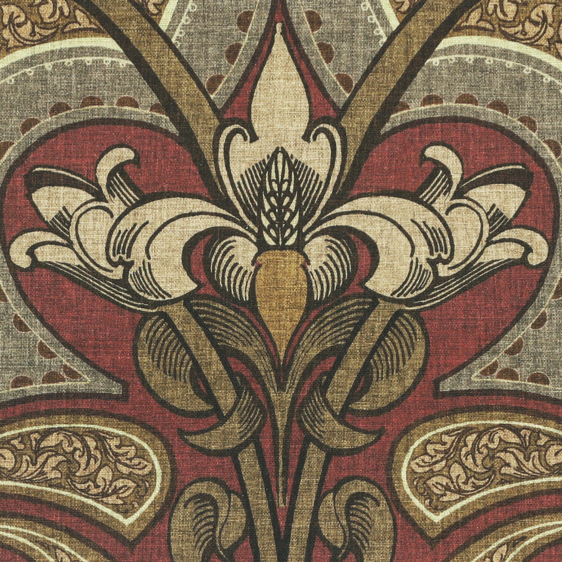 HOUSE Llewelyn-Bowen Gwendoline Printed Damask Made To Measure Roman Blind Oxblush