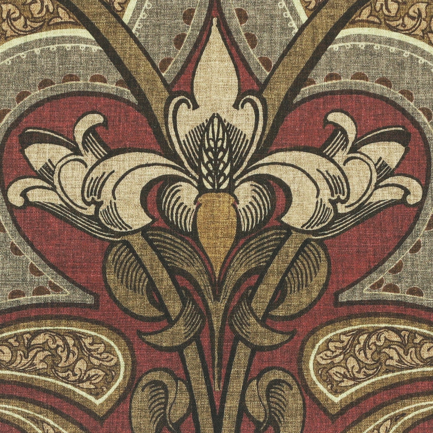 HOUSE Llewelyn-Bowen Gwendoline Printed Damask Made To Measure Curtains Oxblush