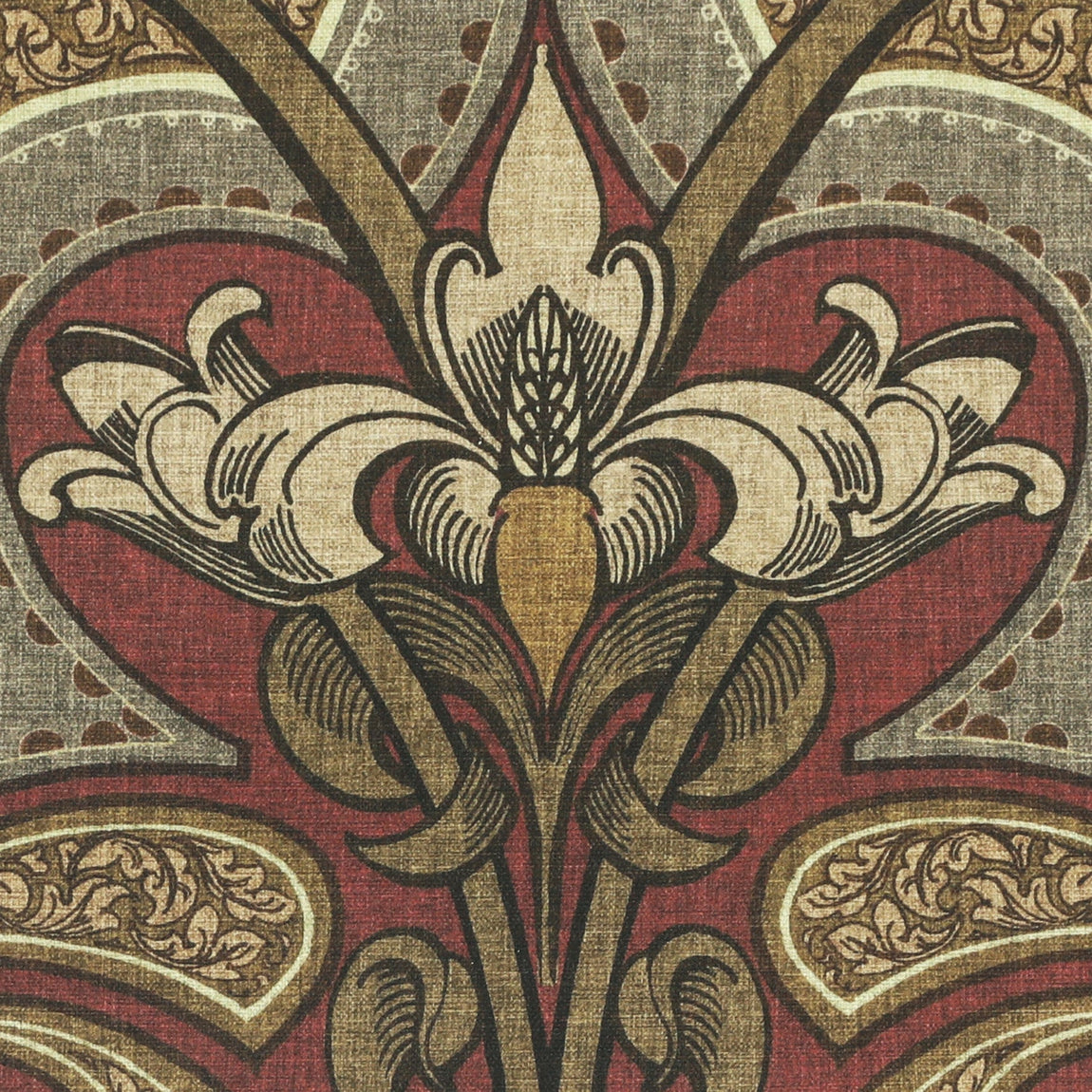 HOUSE Llewelyn-Bowen Gwendoline Printed Damask Made To Measure Curtains Oxblush
