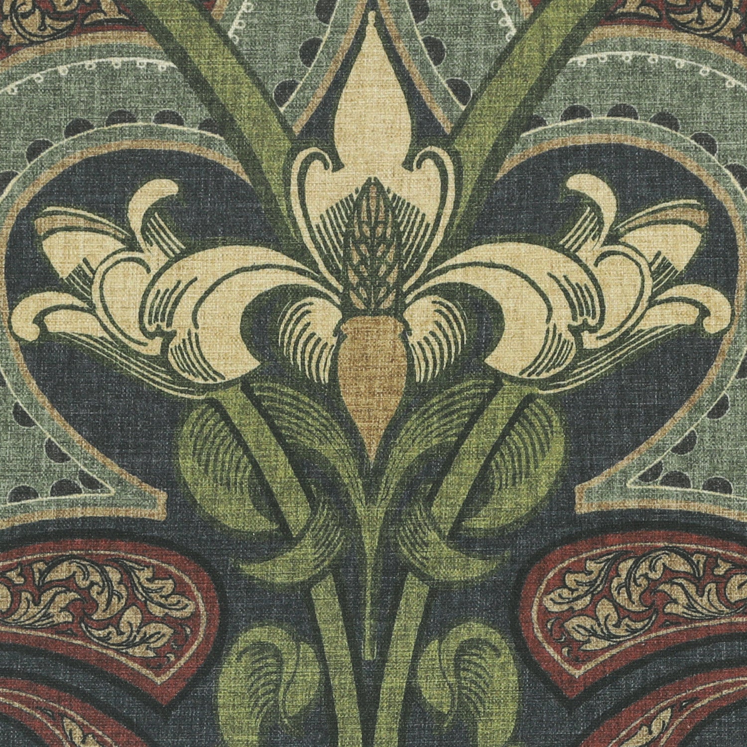 HOUSE Llewelyn-Bowen Gwendoline Printed Damask Made To Measure Roman Blind Wildnavy