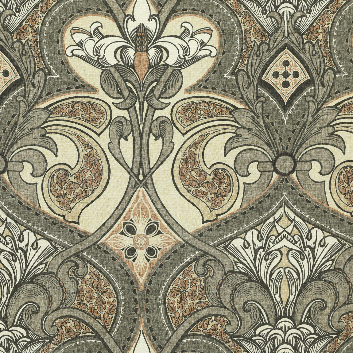 HOUSE Llewelyn-Bowen Gwendoline Printed Damask Made To Measure Curtains Ashrose
