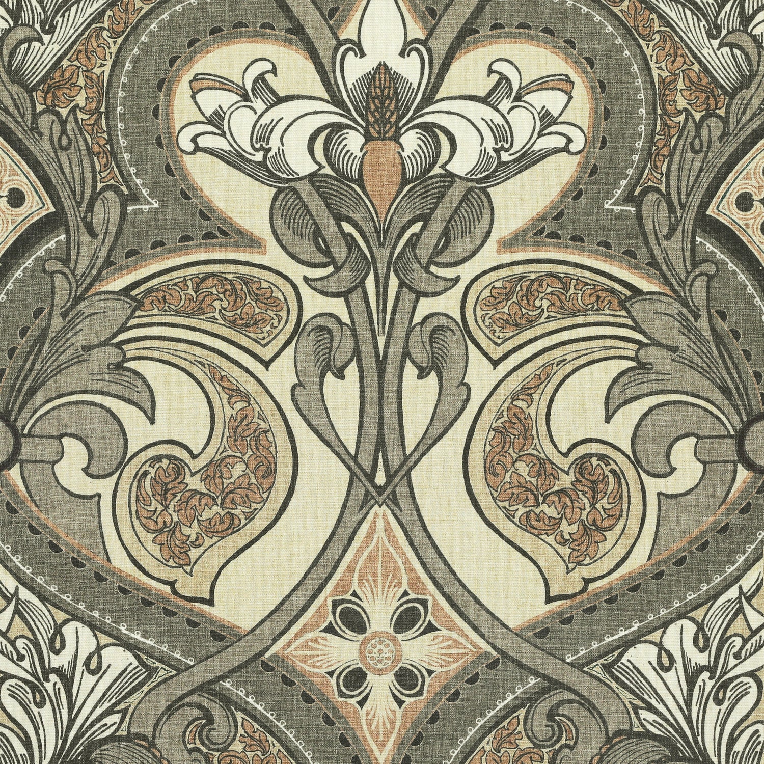 HOUSE Llewelyn-Bowen Gwendoline Printed Damask Fabric Ashrose