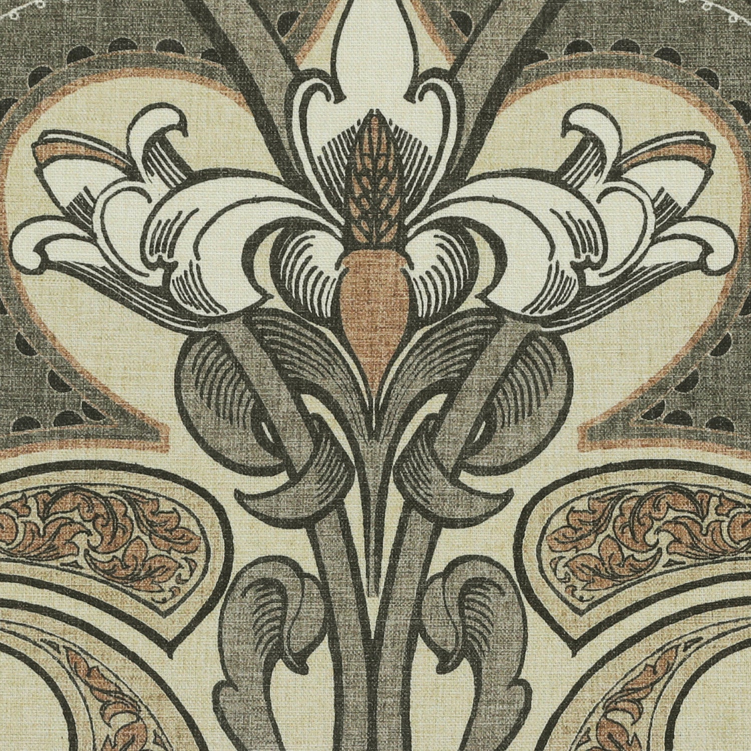 HOUSE Llewelyn-Bowen Gwendoline Printed Damask Fabric Ashrose
