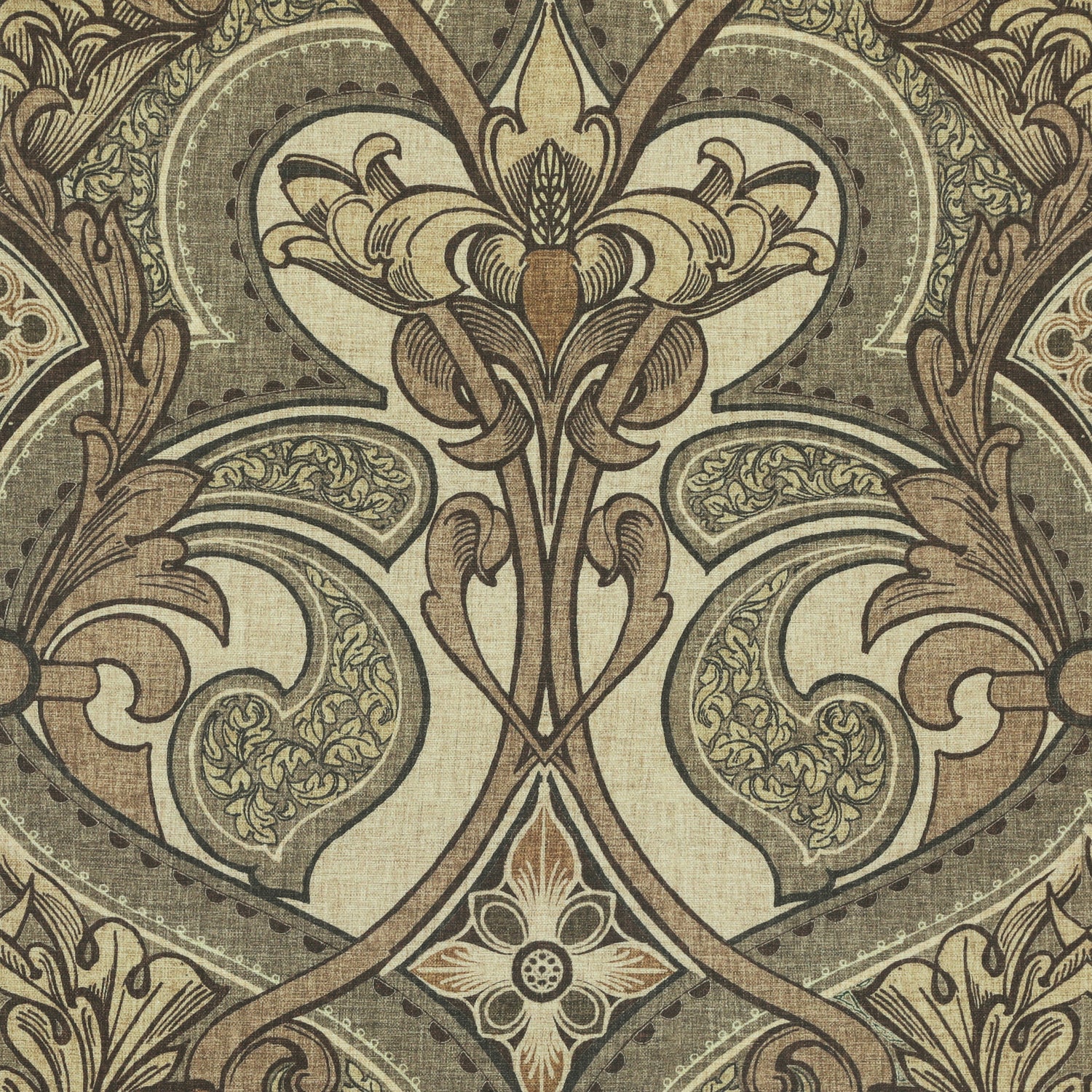 HOUSE Llewelyn-Bowen Gwendoline Printed Damask Fabric Aurelia