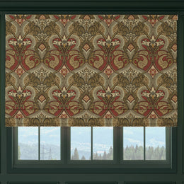 HOUSE Llewelyn-Bowen Gwendoline Printed Damask Made To Measure Roman Blind Oxblush
