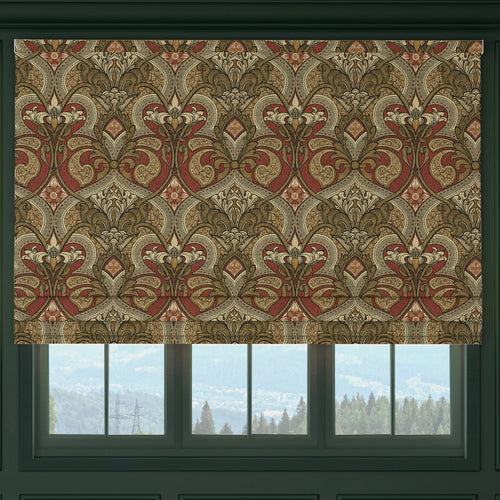 HOUSE Llewelyn-Bowen Gwendoline Printed Damask Made To Measure Roman Blind Oxblush