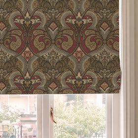 HOUSE Llewelyn-Bowen Gwendoline Printed Damask Made To Measure Roman Blind Oxblush