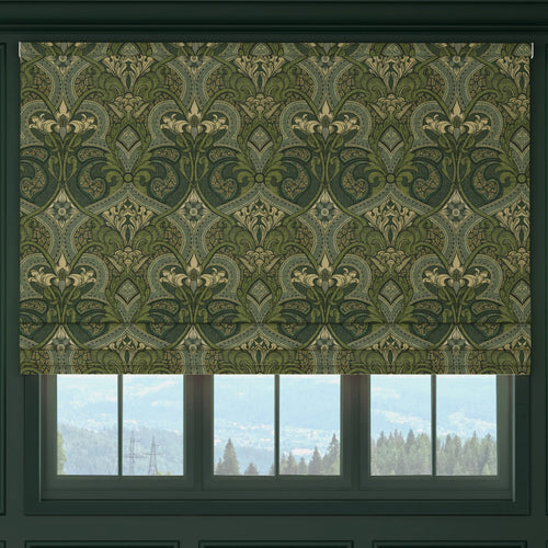 HOUSE Llewelyn-Bowen Gwendoline Printed Damask Made To Measure Roman Blind Virelle
