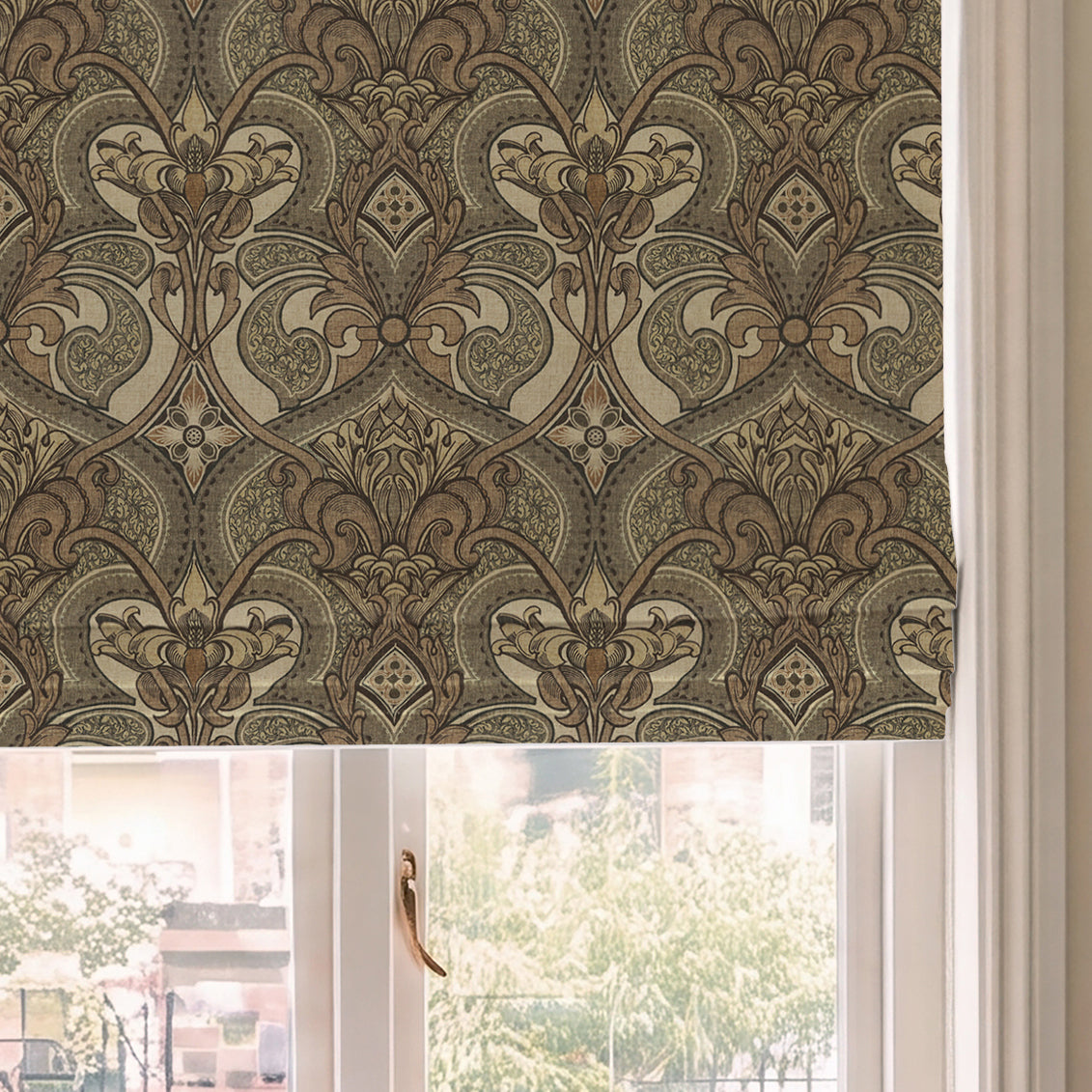 HOUSE Llewelyn-Bowen Gwendoline Printed Damask Made To Measure Roman Blind Aurelia
