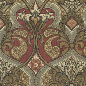 HOUSE Llewelyn-Bowen Gwendoline Printed Damask Fabric Oxblush