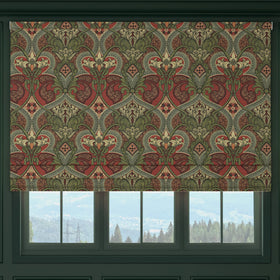 HOUSE Llewelyn-Bowen Gwendoline Printed Damask Made To Measure Roman Blind Velvine Rosemarie