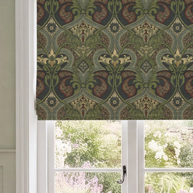 HOUSE Llewelyn-Bowen Gwendoline Printed Damask Made To Measure Roman Blind Wildnavy
