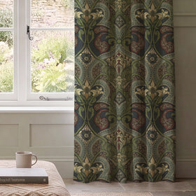 HOUSE Llewelyn-Bowen Gwendoline Printed Damask Made To Measure Curtains Wildnavy