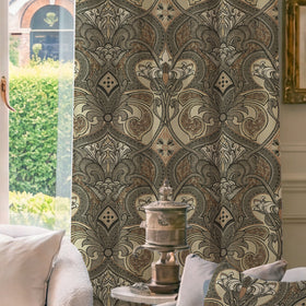 HOUSE Llewelyn-Bowen Gwendoline Printed Damask Made To Measure Curtains Ashrose