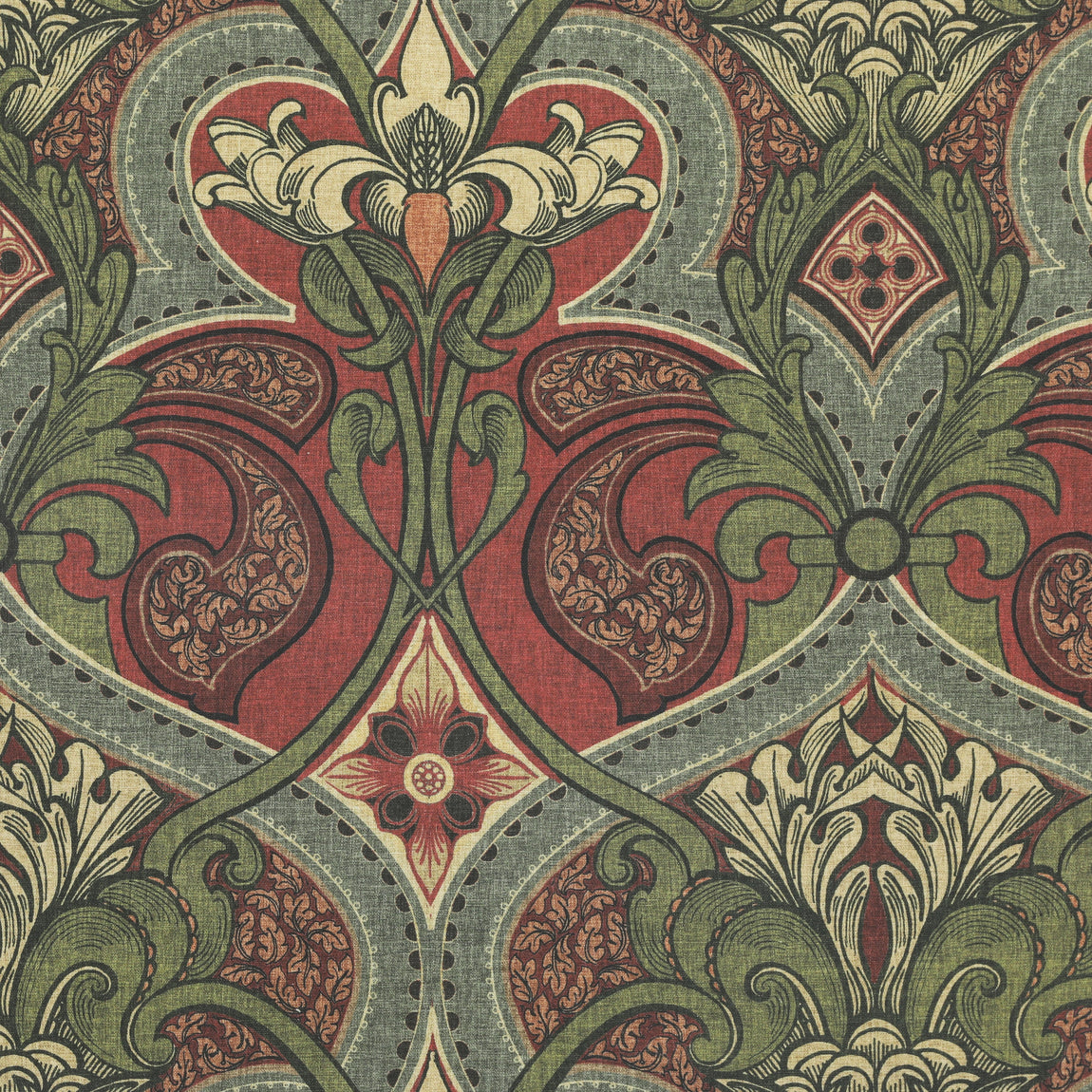 HOUSE Llewelyn-Bowen Gwendoline Printed Damask Made To Measure Curtains Velvine Rosemarie