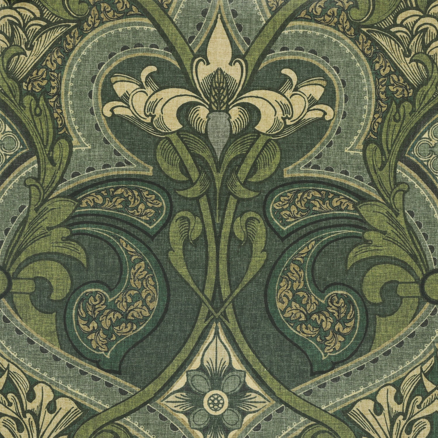 HOUSE Llewelyn-Bowen Gwendoline Printed Damask Fabric Virelle