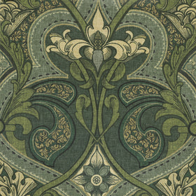 HOUSE Llewelyn-Bowen Gwendoline Printed Damask Fabric Virelle