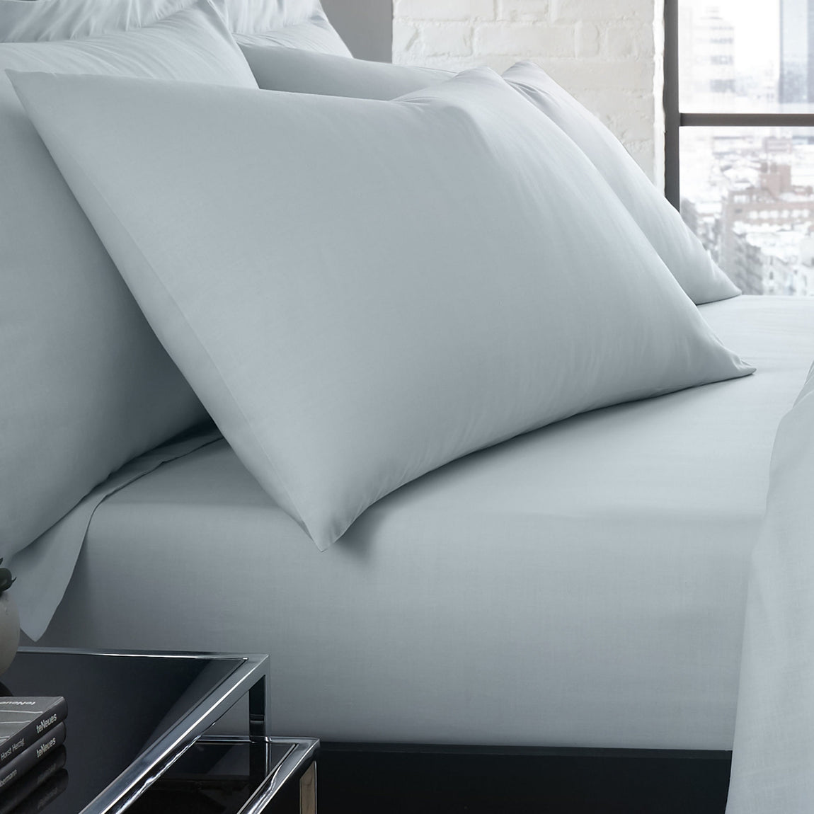 Serene Plain Dyed Pillowcase Duckegg
