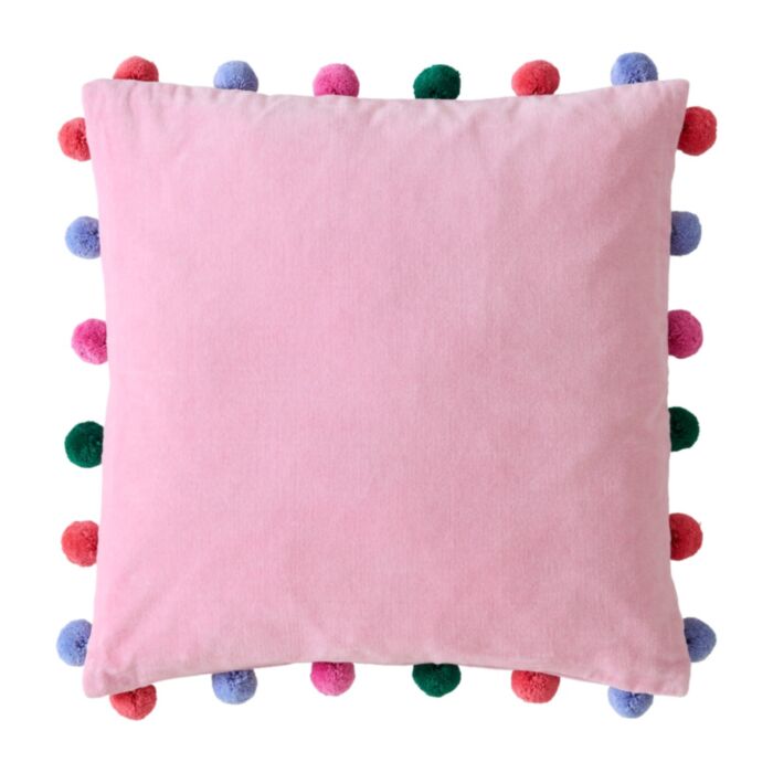 Bluebellgray Pom Pom 45cm x 45cm Filled Cushion Sweet Rose