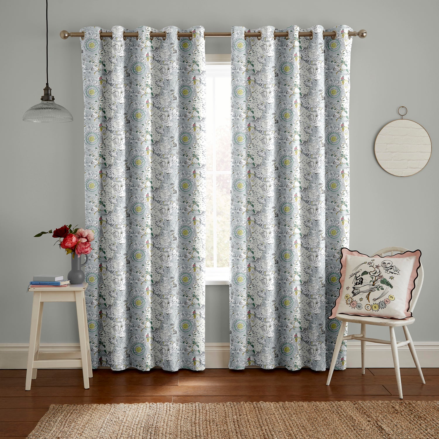 Cath Kidston Power To The Peaceful Made to Measure Curtain Mint