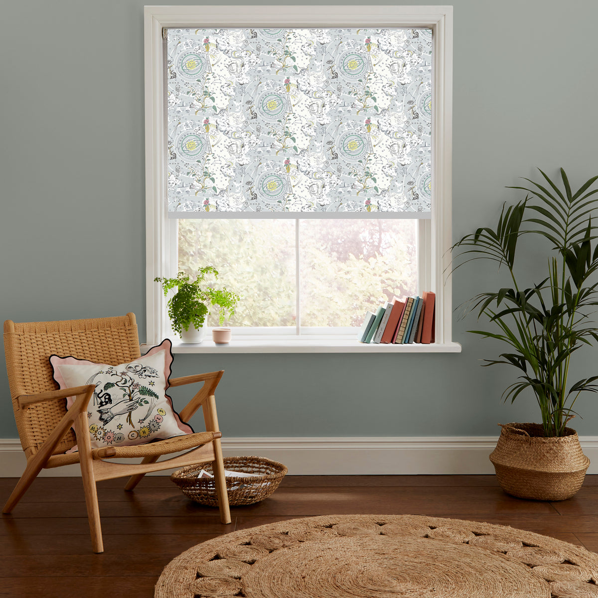 Cath Kidston Power To The Peaceful Made to Measure Blackout Roller Blind Mint