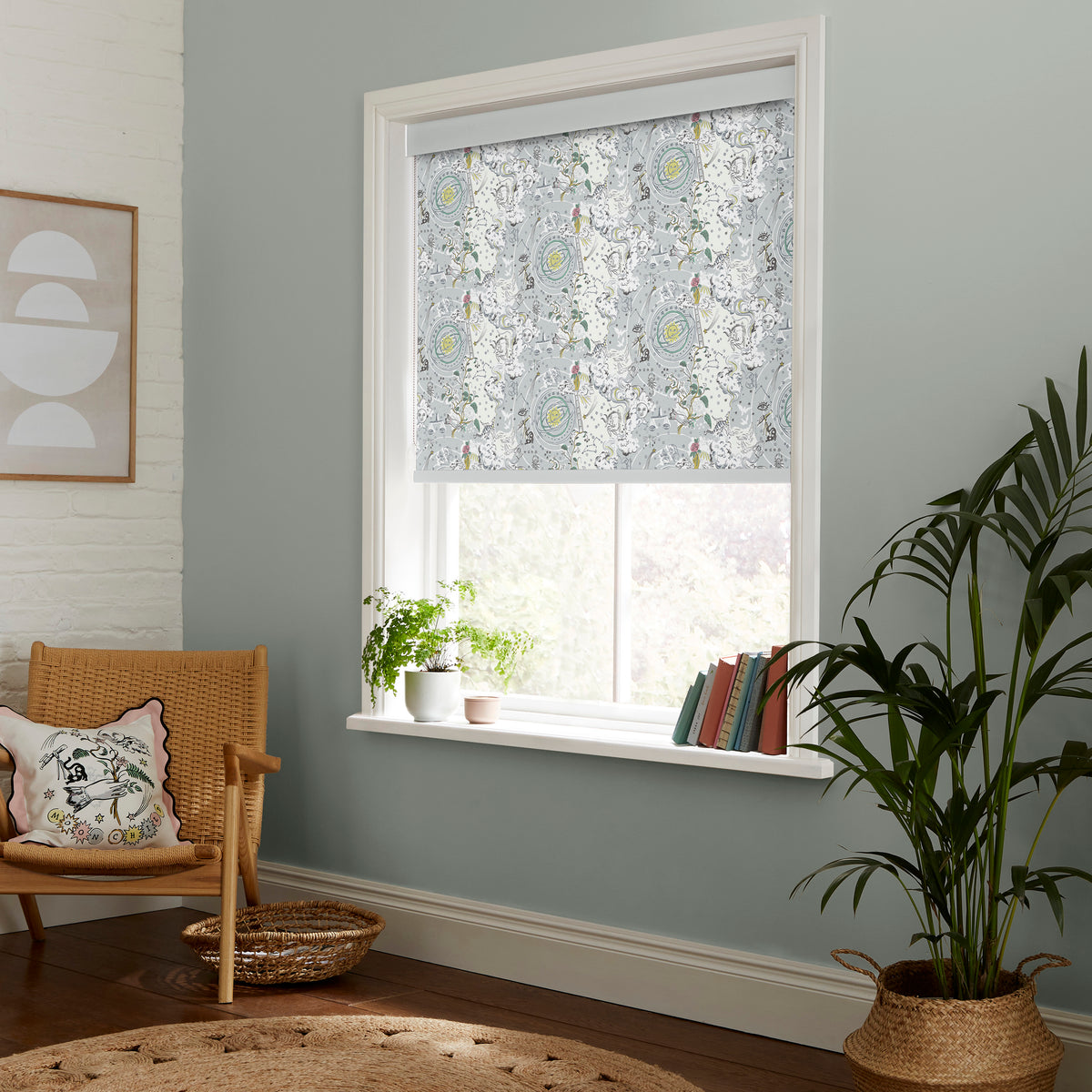 Cath Kidston Power To The Peaceful Made to Measure Blackout Roller Blind Mint