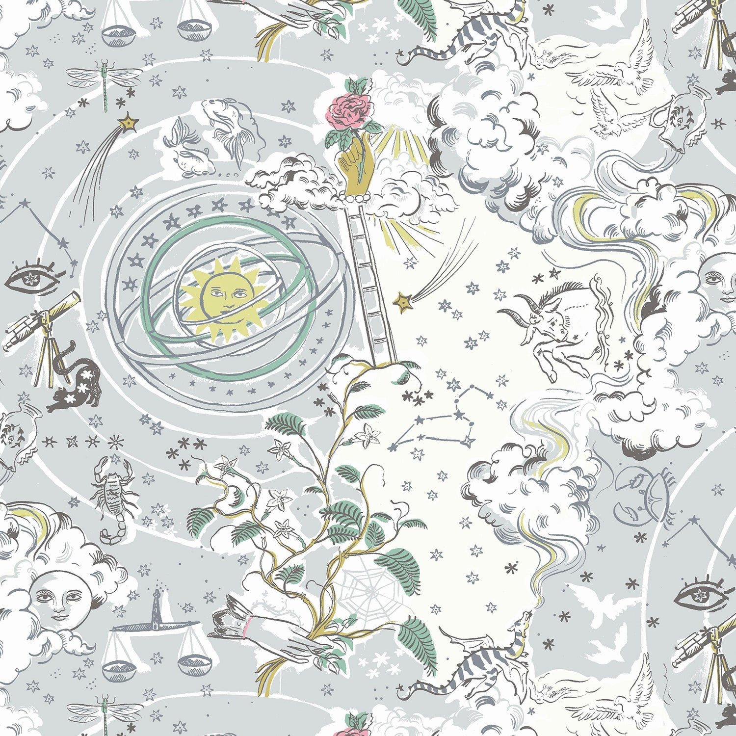 Cath Kidston Power To The Peaceful Made to Measure Roman Blind Mint