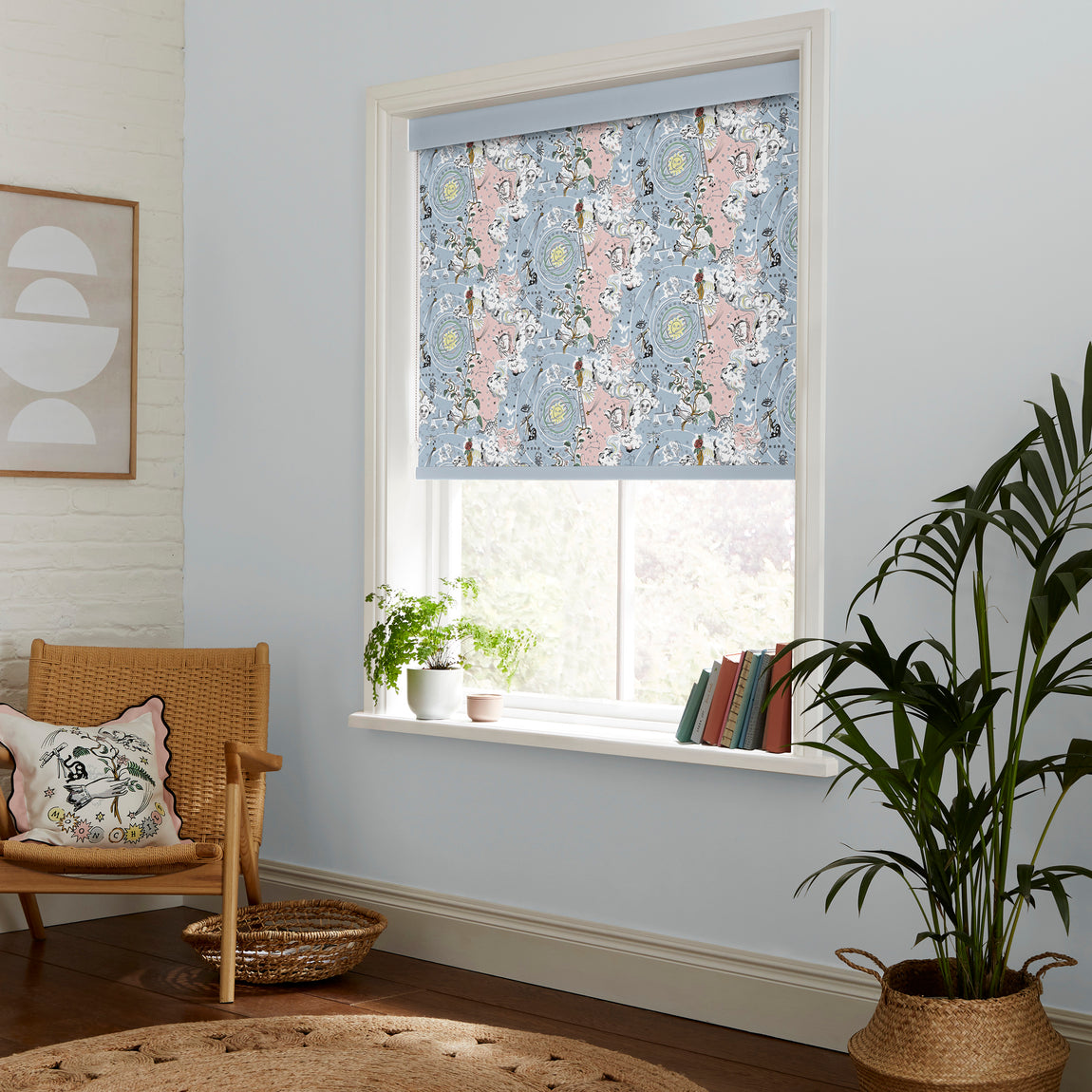 Cath Kidston Power To The Peaceful Made to Measure Blackout Roller Blind Pink Blue
