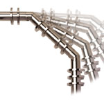 Crash 28mm Bay Window Curtain Poles Satin Silver