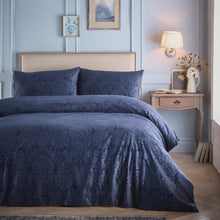 Video of Appletree Berkley Velvet Jacquard Duvet Cover Bedding Set Navy