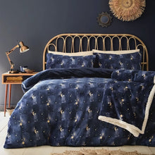Video of Fusion Cosmic Star Flannel Fleece Duvet Cover Bedding Set Navy