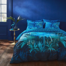 Video of Matthew Williamson Midnight Palms Pure Cotton Duvet Cover Bedding Set Blue
