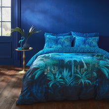 Video of Matthew Williamson Midnight Palms Pure Cotton Duvet Cover Bedding Set Blue