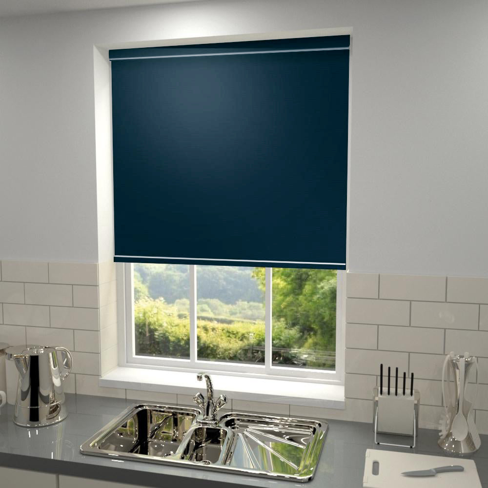 Primary Made to Measure Blackout Roller Blind Blue Night Midnight