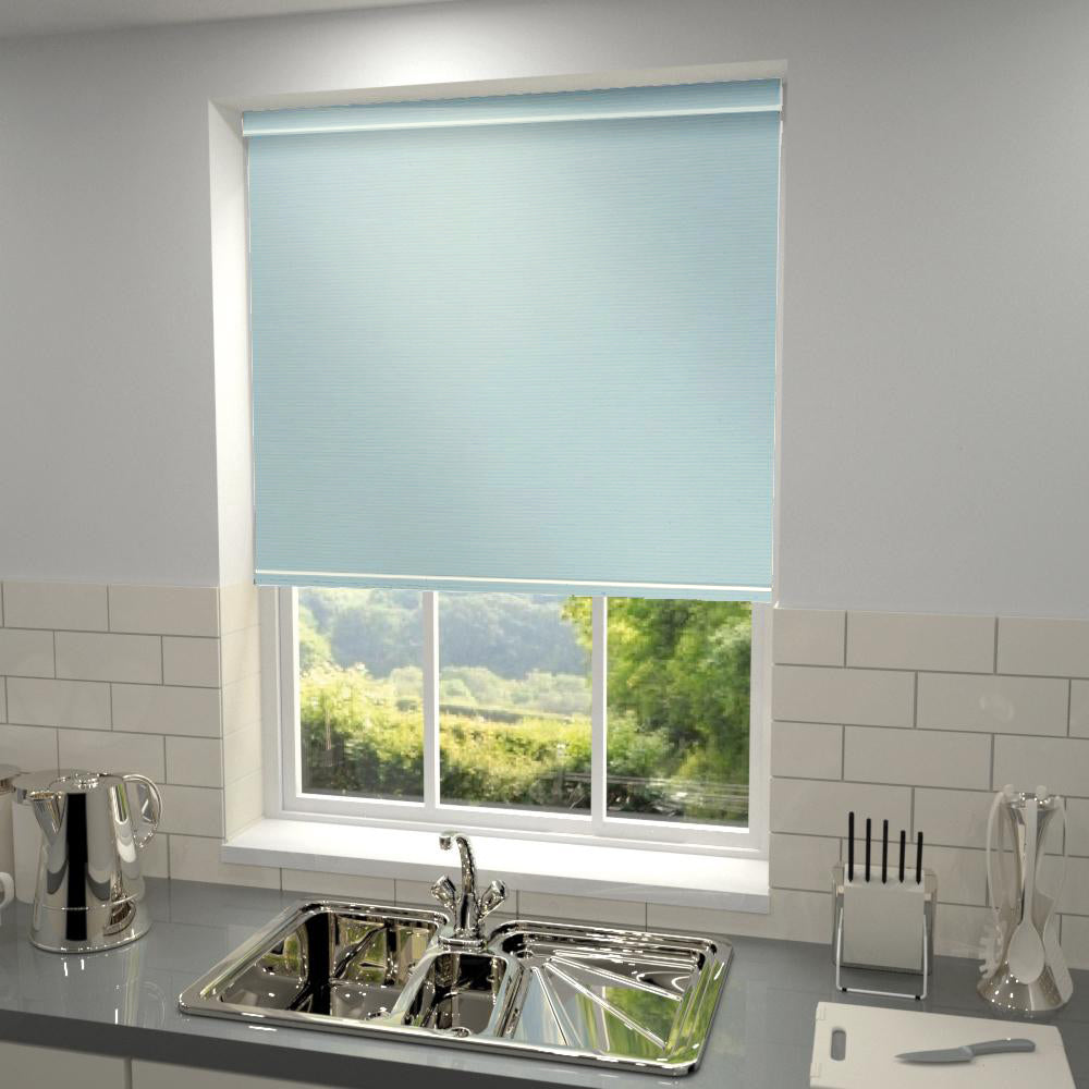Primary Made to Measure Blackout Roller Blind Air Blue Sky Blue