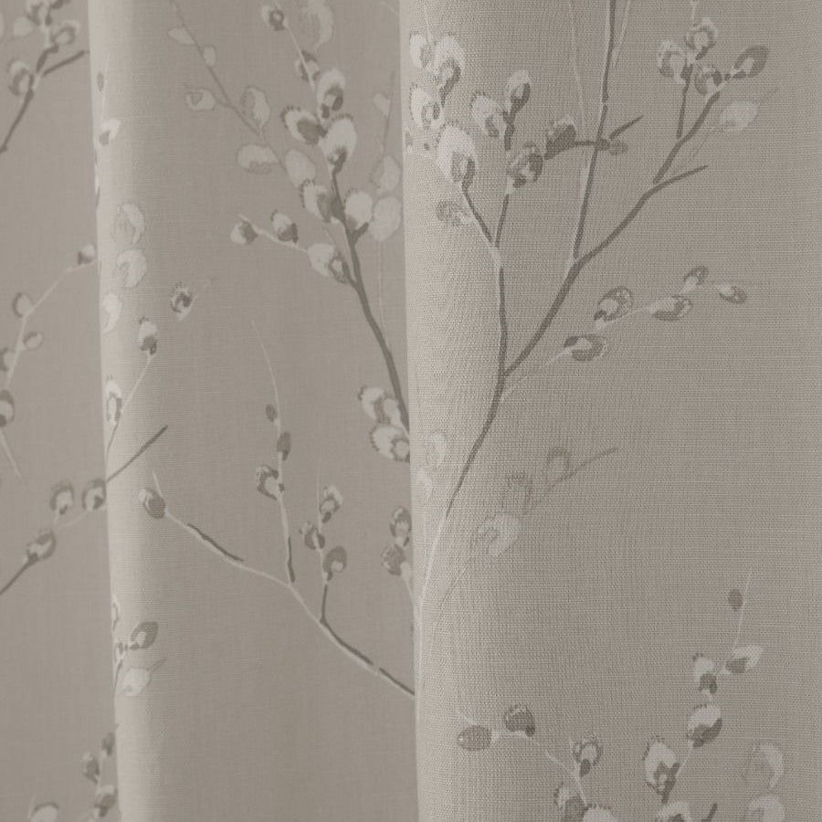 Laura Ashley Pussy Willow Ready Made Eyelet Curtains Truffle Natural