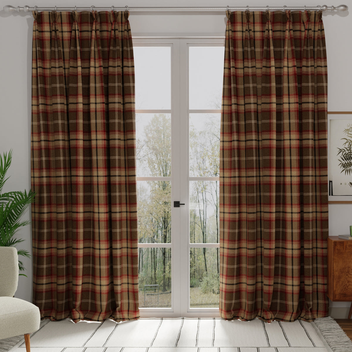 Balmoral Made to Measure Curtain Rosso