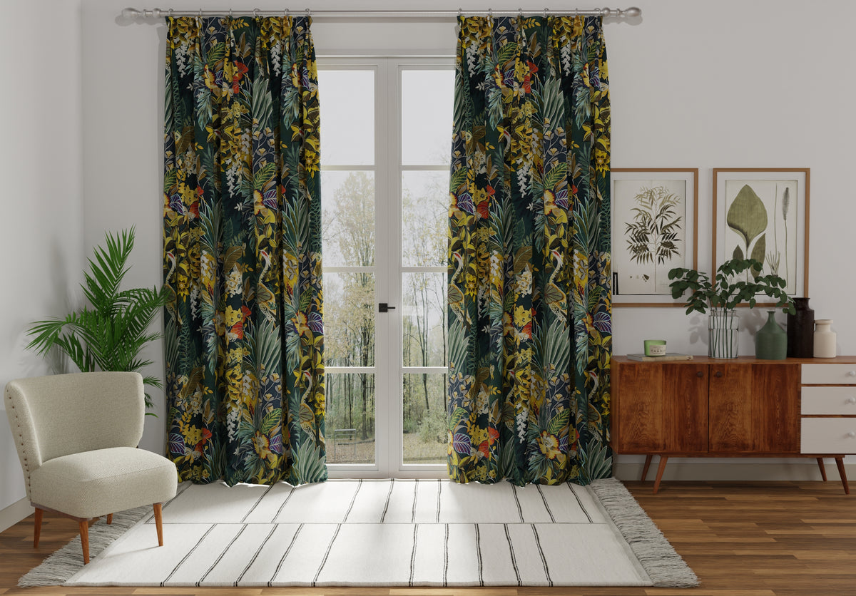 Hidden Paradise Made to Measure Curtain Emerald