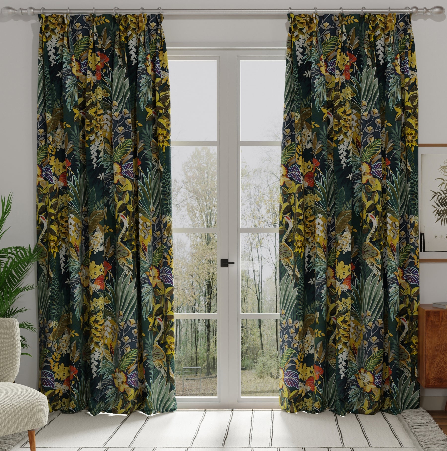 Hidden Paradise Made To Measure Curtains Emerald