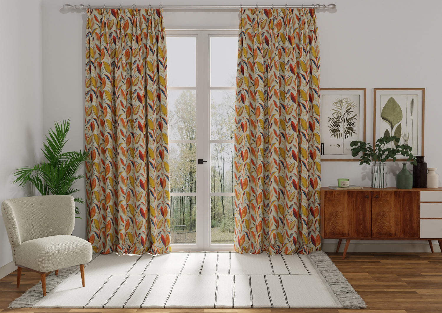Leon Made to Measure Curtain Burnt Orange
